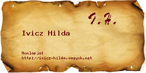 Ivicz Hilda névjegykártya